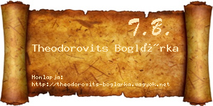 Theodorovits Boglárka névjegykártya